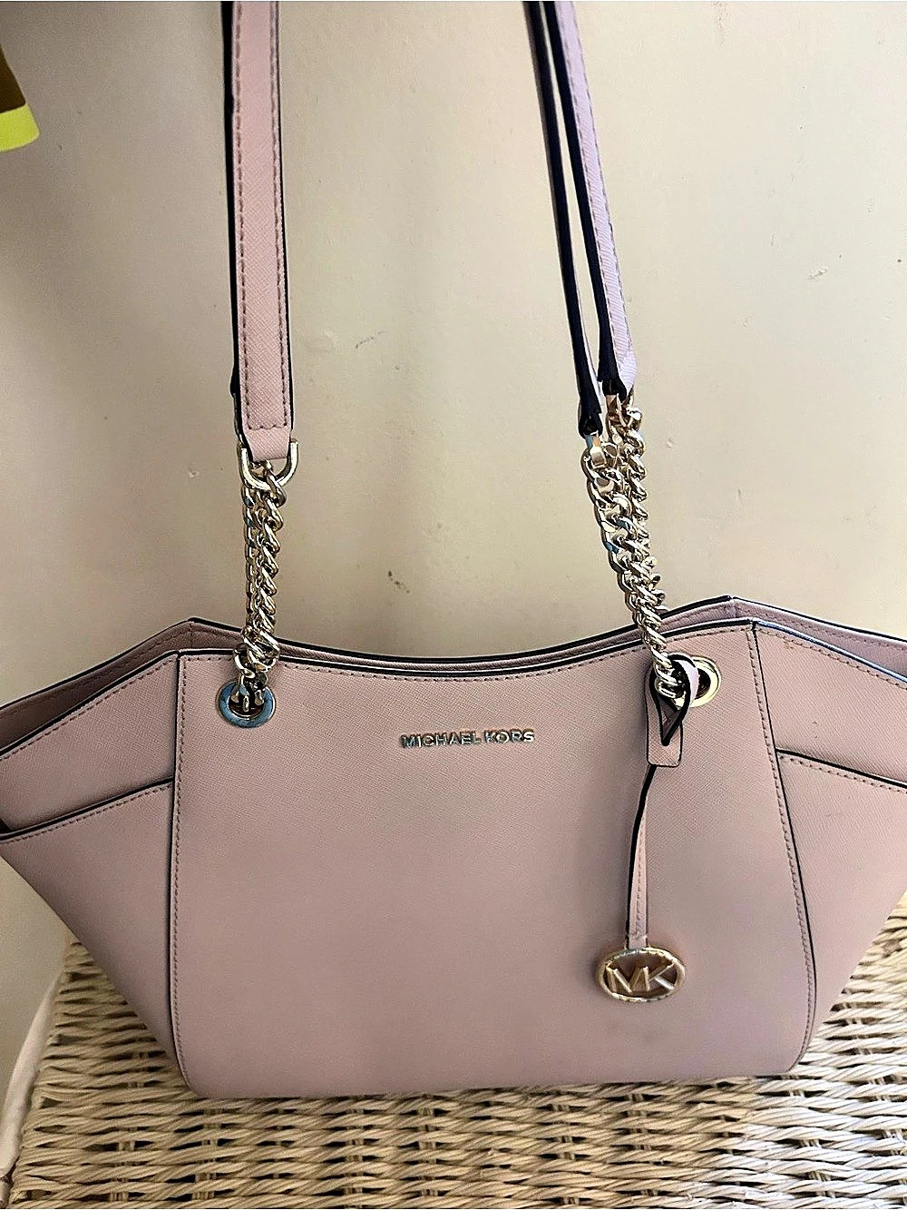 Michael Kors Chain Strap leather Tote in Pink